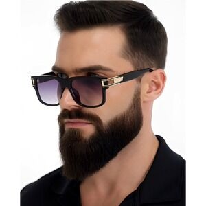 Gentlemanly Retro Thick Horn Rim Oversized Plastic Fashion Sunglasses Aviator